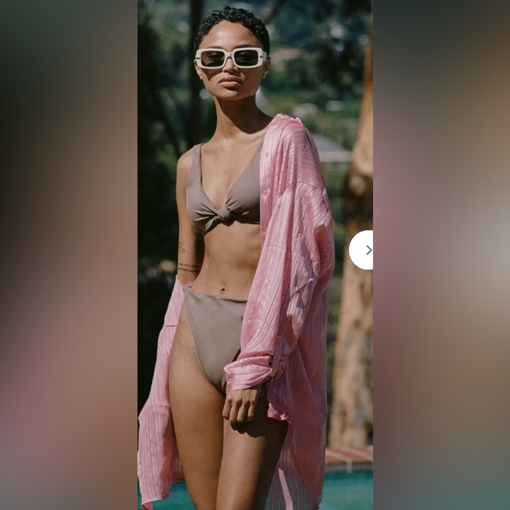 Taupe Knot-Front Bikini Set - Women